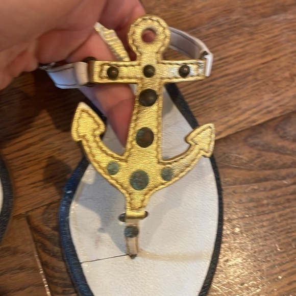 Vintage Moschino Jeans Nautical Flat Sandals Size 7 1/2 - Picture 2 of 6